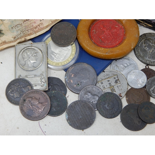 88 - Quantity of Early Coinage, Tokens, Medallions, Medal Cases etc (lot)