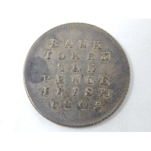 24 - Ireland Silver Bank Token 1805, slight stain to reverse otherwise about Extremely Fine