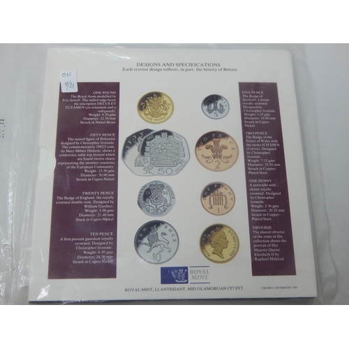 38 - UK 1993 Brilliant Uncirculated pack includes the rare dual-date 50 pence coin, still sealed