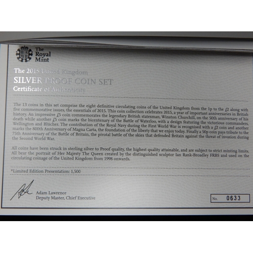 17 - 2015 United Kingdom Silver Proof Set in original Royal Mint case (original invoice in the sum of £56... 