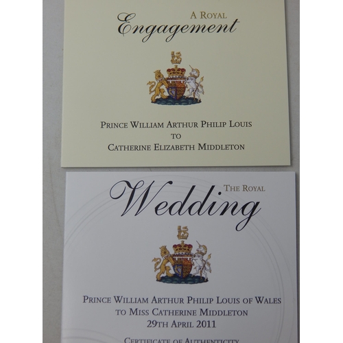 39 - 2011 William and Megan Double Silver Proof £5 pair, cased with Wedding COA, brilliant, about as stru... 