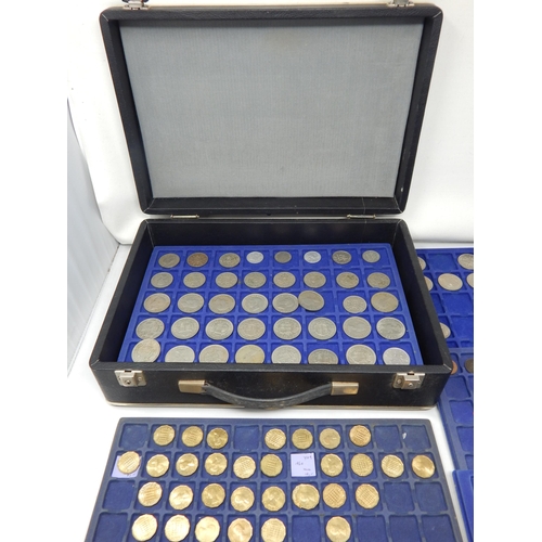 11 - A collectors coin case containing 8 trays of UK Coinage from Crowns to Farthings mostly in higher gr... 