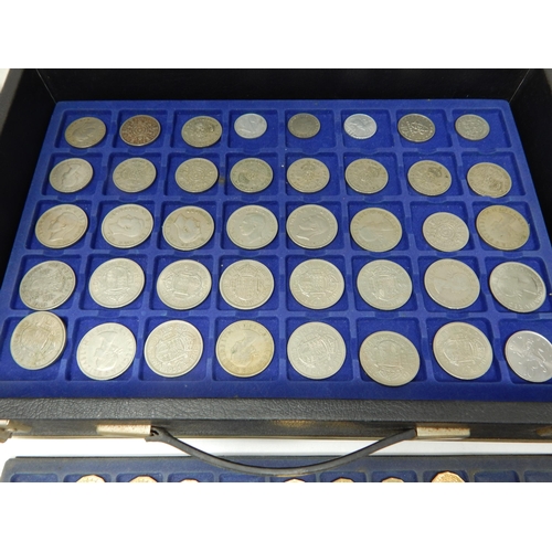 11 - A collectors coin case containing 8 trays of UK Coinage from Crowns to Farthings mostly in higher gr... 