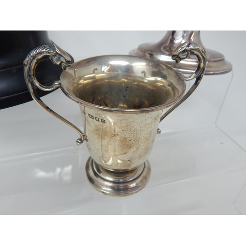 73 - A Collection of Hallmarked Silver & Silver Plated Trophies won by our vendors grandfather (Gilbert B... 