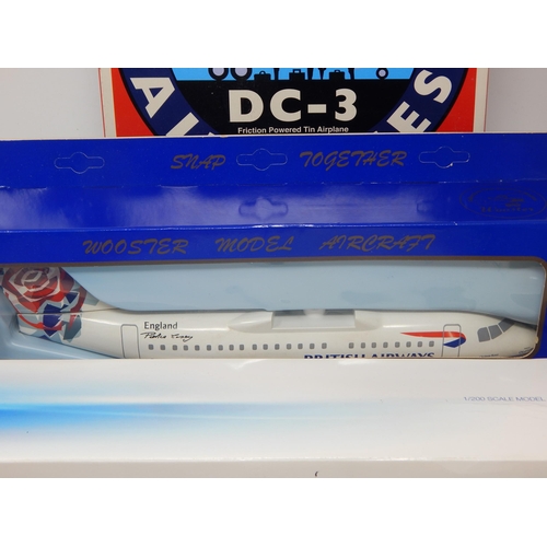 360 - SCHYLLING DC-3, Boeing 747-8, B.A Chelsea Rose Jet + Airfix Models with Humbrol Paints