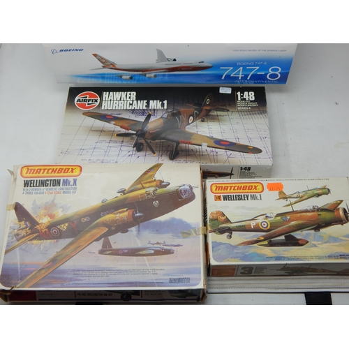 360 - SCHYLLING DC-3, Boeing 747-8, B.A Chelsea Rose Jet + Airfix Models with Humbrol Paints