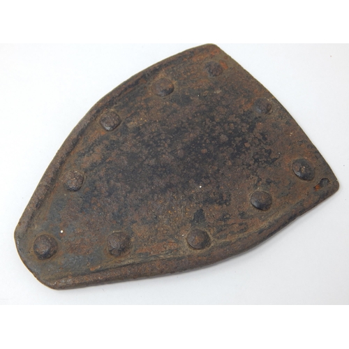 405 - English Civil War Ear Flap from an Infantry Helmet c.1643: Found at Warwick Castle in 1973