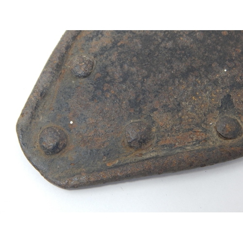 405 - English Civil War Ear Flap from an Infantry Helmet c.1643: Found at Warwick Castle in 1973