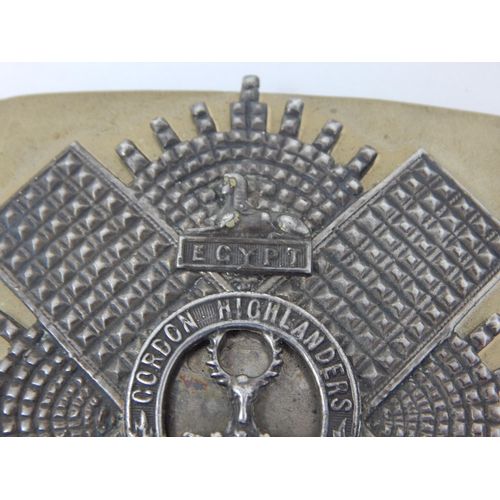 406 - C19th Gordon Highlander Officers Cross Belt Plate.