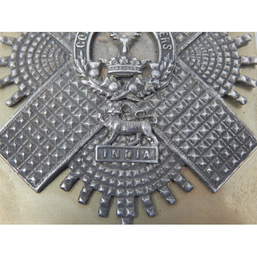 406 - C19th Gordon Highlander Officers Cross Belt Plate.