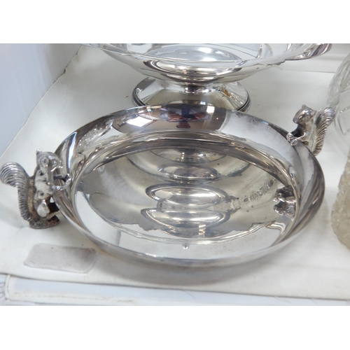 66 - A Hallmarked Silver Lidded hair Tidy Jar together with a Large Quantity of Silver Plated Wares Inclu... 