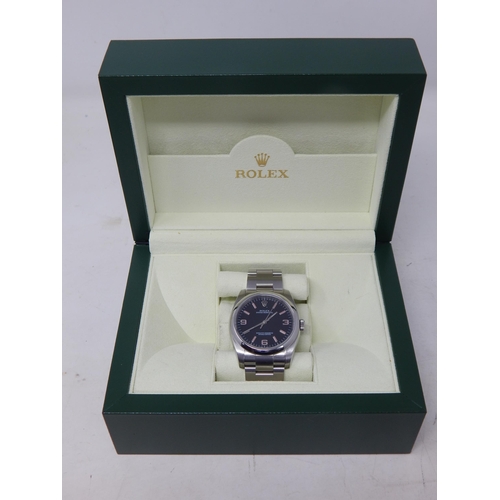 100 - Rolex Oyster Perpetual 36 Pink Baton Black Dial Steel Watch 116000. Serial No: 878J2466. Purchased 2... 