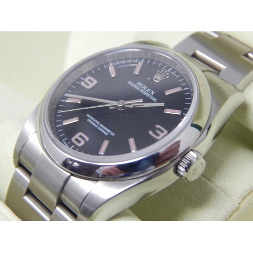 100 - Rolex Oyster Perpetual 36 Pink Baton Black Dial Steel Watch 116000. Serial No: 878J2466. Purchased 2... 