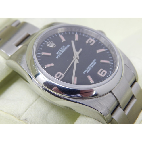 100 - Rolex Oyster Perpetual 36 Pink Baton Black Dial Steel Watch 116000. Serial No: 878J2466. Purchased 2... 