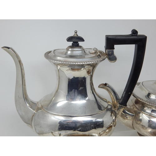 72 - 4 Piece Silver Plated Tea & Coffee Service Comprising: Coffee Pot, Tea Pot, Sugar Bowl & Milk Jug