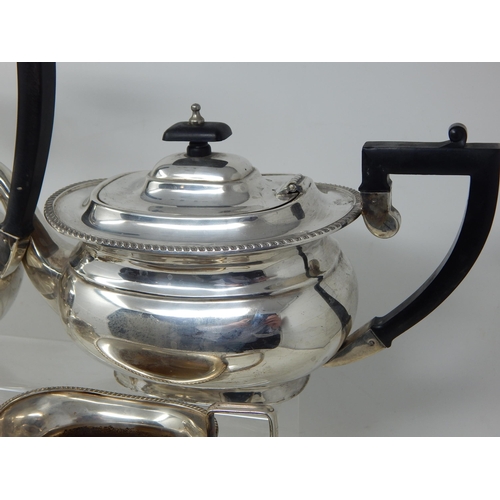 72 - 4 Piece Silver Plated Tea & Coffee Service Comprising: Coffee Pot, Tea Pot, Sugar Bowl & Milk Jug