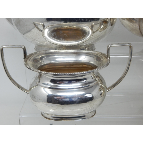 72 - 4 Piece Silver Plated Tea & Coffee Service Comprising: Coffee Pot, Tea Pot, Sugar Bowl & Milk Jug