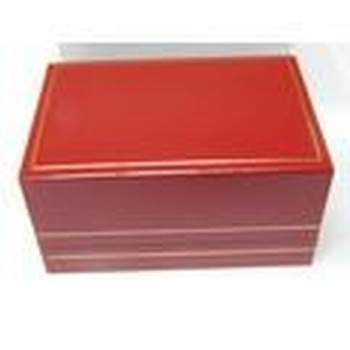 508 - 84 x Red leatherette cufflink boxes with gold foil detail satin lid lined with cufflink inserts 
wid... 