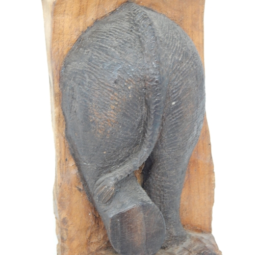 521 - African Hardwood Carving of the rear of an Elephant: Height 31cm