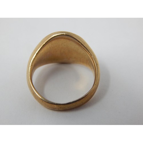 98 - 9ct Yellow Gold Signet Ring: Size K/L: Weight 8.85g