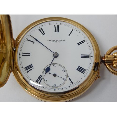 99 - 18ct Gold Full Hunter Top Wind Pocket Watch 