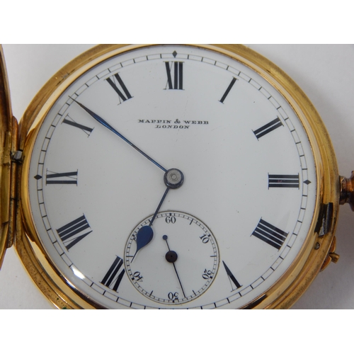 99 - 18ct Gold Full Hunter Top Wind Pocket Watch 