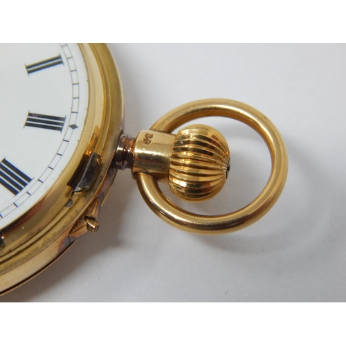 99 - 18ct Gold Full Hunter Top Wind Pocket Watch 