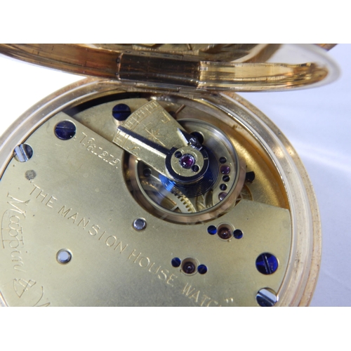 99 - 18ct Gold Full Hunter Top Wind Pocket Watch 