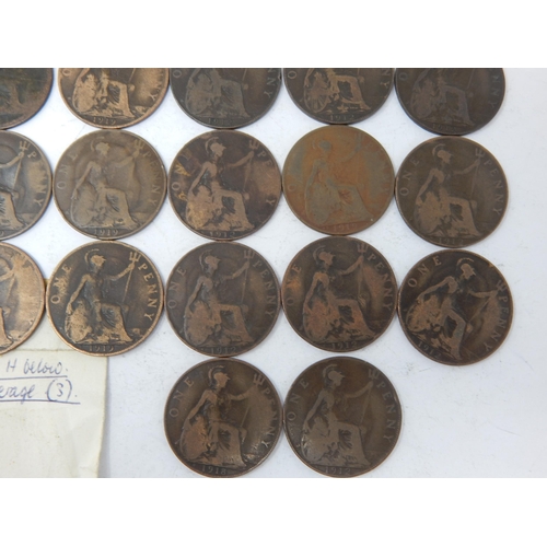 34 - A Collection of Heaton & King's Norton Mint Pennies 1912-1919