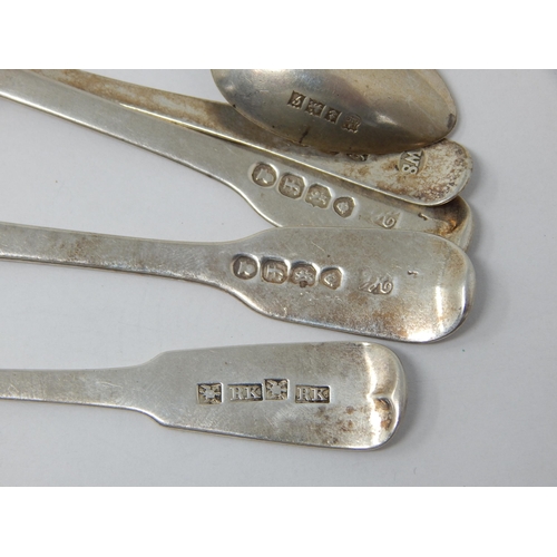 76 - A Quantity of Georgian & Later Hallmarked Silver Spoons including a Provincial Scottish Example Hall... 