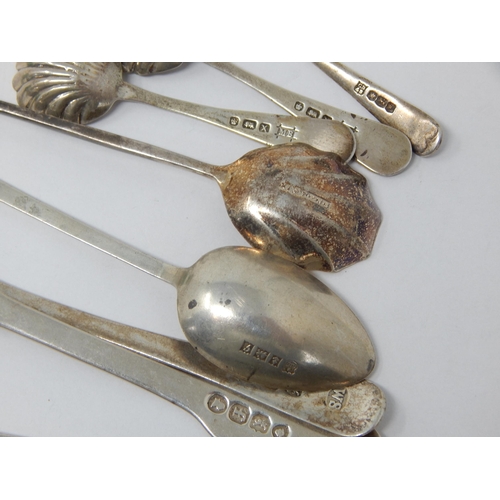 76 - A Quantity of Georgian & Later Hallmarked Silver Spoons including a Provincial Scottish Example Hall... 