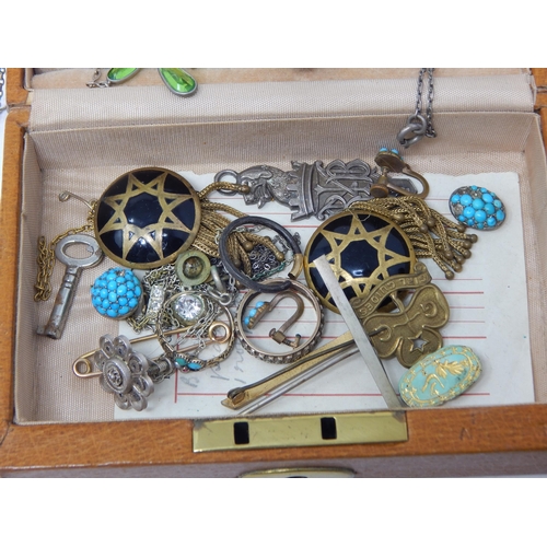 93 - A Quantity of Victorian, Edwardian & Later Costume Jewellery, Silver etc, contained in a jewellery b... 