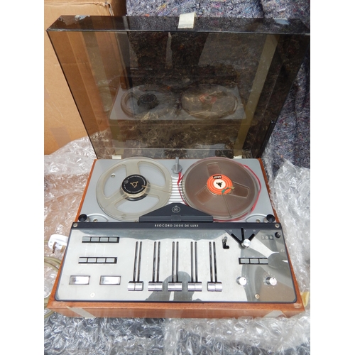 494 - Vintage Bang & Olufsen Beocord 2000 Deluxe Reel to Reel Tape Player with Reels, Manual & Power Cord