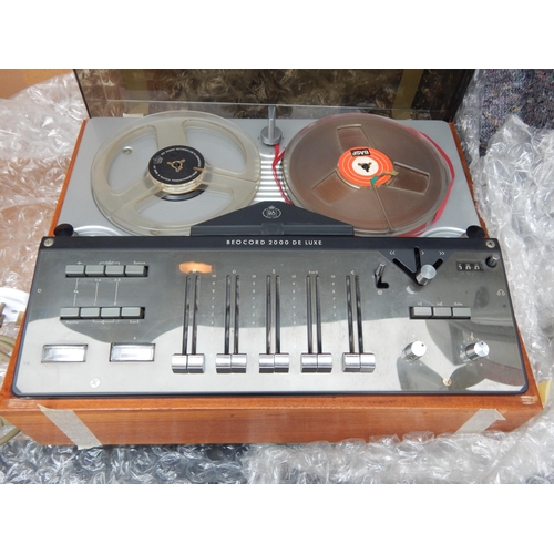 494 - Vintage Bang & Olufsen Beocord 2000 Deluxe Reel to Reel Tape Player with Reels, Manual & Power Cord