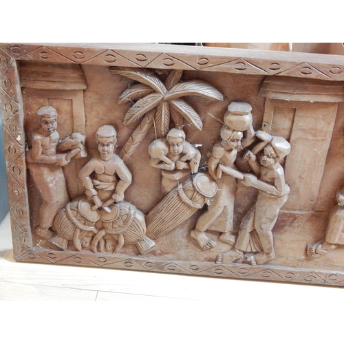 535 - A Very Large Ghanaian Wooden Carved panel depicting a figural scene. Purchased 65 years ago by our v... 