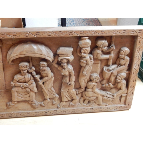 535 - A Very Large Ghanaian Wooden Carved panel depicting a figural scene. Purchased 65 years ago by our v... 