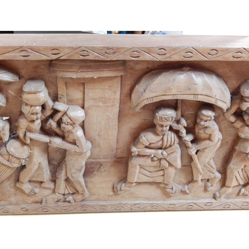 535 - A Very Large Ghanaian Wooden Carved panel depicting a figural scene. Purchased 65 years ago by our v... 