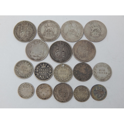 16 - Collection of early Silver coinage to include: Silver Threepences 1891, 1897(2); 1902; Sixpences 183... 