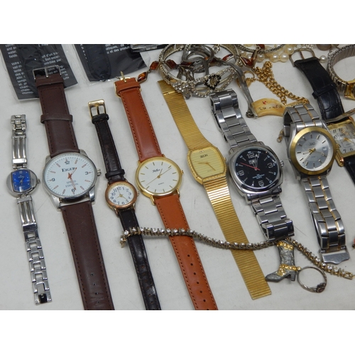 6 - A large box of jewellery, wristwatches etc