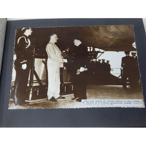 15 - An important album of Black and White photographs of Winston Churchill with Franklin Roosevelt dated... 