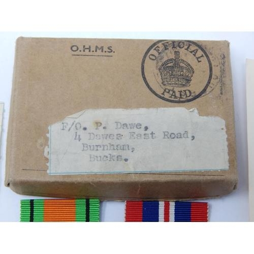 536 - WWII Medals & Ribbons in Box of Issue to P/O P. Dawe