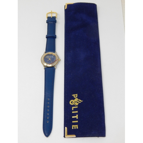 POLITIE Amsterdam Police Ladies Wristwatch on Blue Leather Strap in Original Politie Pouch.