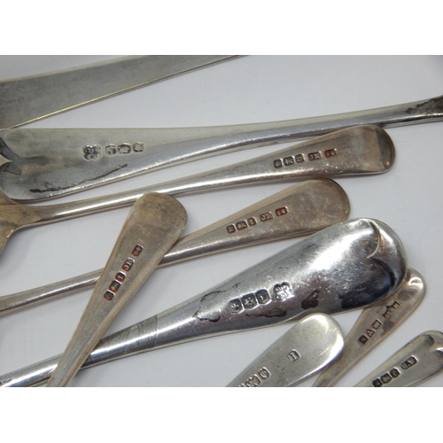 159 - A Quantity of Georgian & Later Condiment Spoons, Tongs etc: Various Dates & Makers: Weight 200g