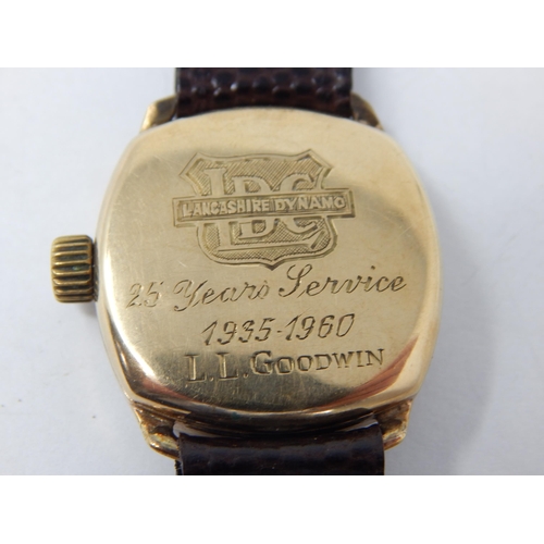 170 - ROTARY: Gentleman's 9ct Gold Rotary Super Sports Wristwatch with subsidiary seconds dial on black le... 