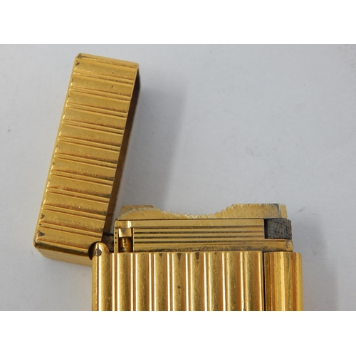 180 - S.J DUPONT, Paris: Gold Plated Cigarette Lighter: Serial No: 1F 6H V 58: Working when catalogued.