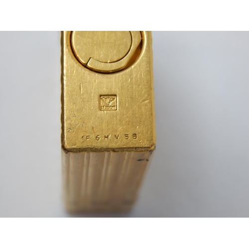 180 - S.J DUPONT, Paris: Gold Plated Cigarette Lighter: Serial No: 1F 6H V 58: Working when catalogued.