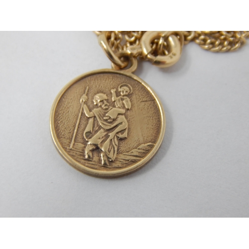 183 - 9ct Gold St. Christopher Medallion on 9ct Gold Chain (50cm) Weight 6.5g