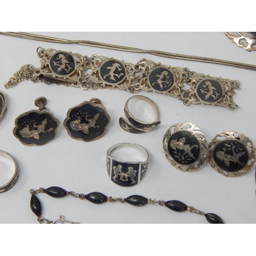 193 - A Large Collection of Thai Sterling Silver Jewellery Including Brooches, Earrings, Necklaces, Bracel... 