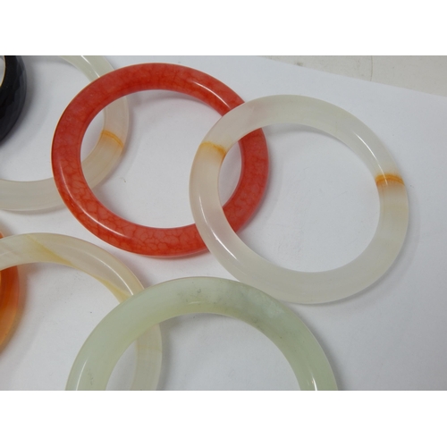 195 - A Quantity of Jade & Hardstone Bangles (8)