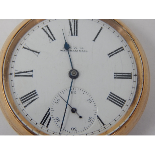 200 - Gentleman's Gold Plated Top Wind Pocket Watch with Subsidiary Seconds Dial: Working when catalogued